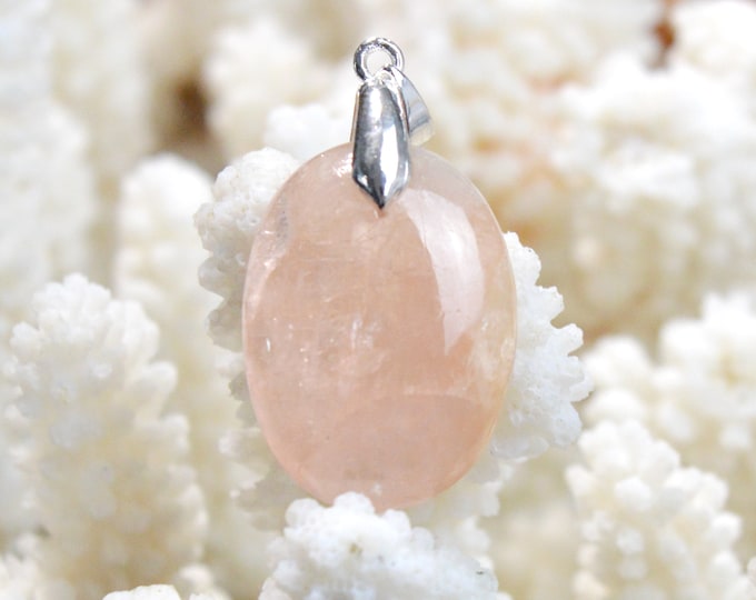 Morganite 32 carats - pendentif cabochon pierre naturelle - Pakistan / EI29