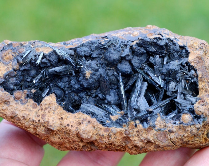 Vivianite & Goethite 354 grams - Chernomorsky mine, Russia