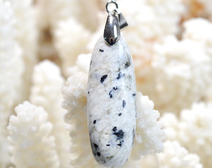 Tourmaline noire & Quartzite 30 carats - pendentif cabochon pierre naturelle - Italie / FF88 - RARE