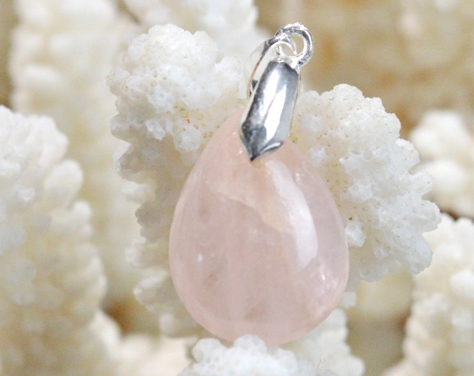 Morganite 18 carats - pendentif cabochon pierre naturelle - Pakistan / FA57