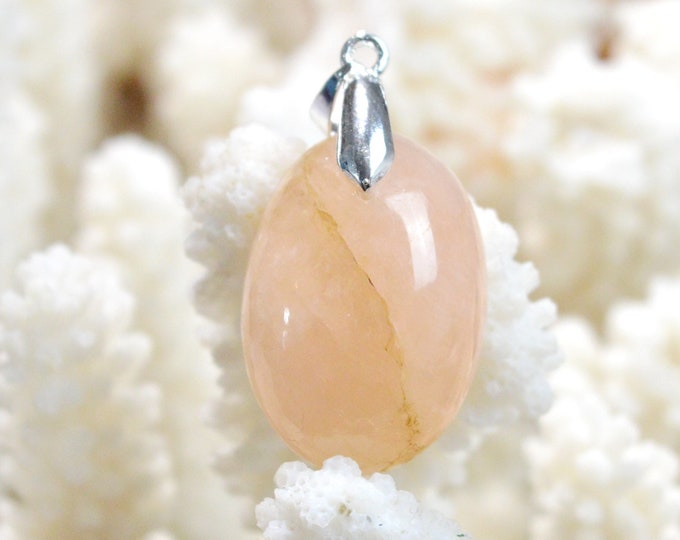 Morganite 40 carats - pendentif cabochon pierre naturelle - Pakistan / EI27