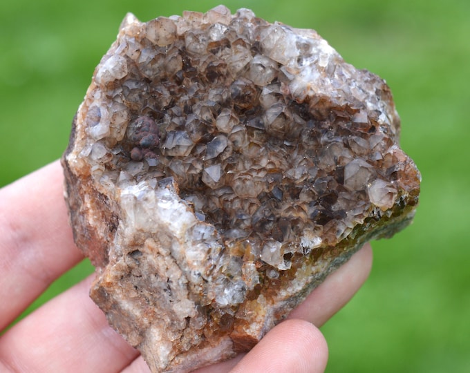 Smoky Quartz & Goethite 215 grams - Échassières, Vichy, Allier, Auvergne-Rhône-Alpes, France