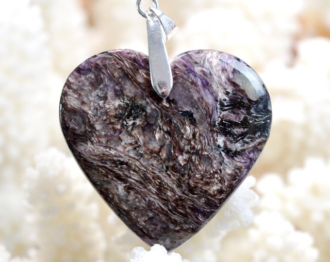 Charoite 87 carats - pendentif cabochon pierre naturelle - Russie // CH36