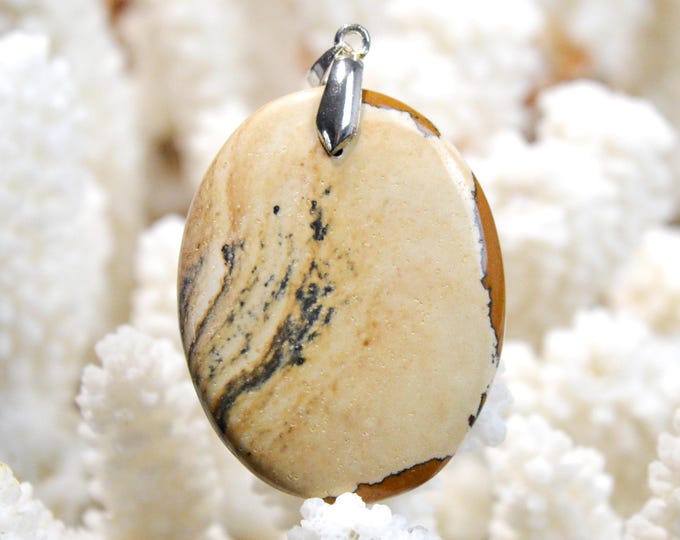 70-carat Landscape Jasper - natural stone cabochon pendant - Namibia / GC80