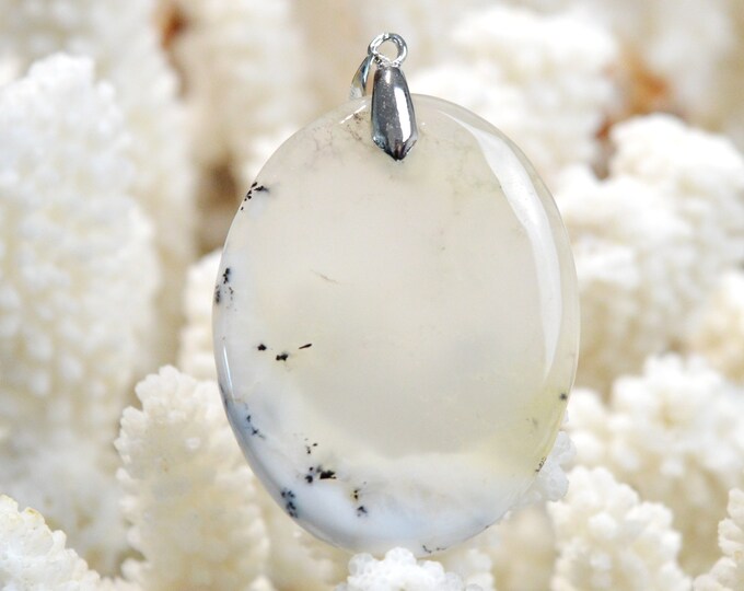 68 carat dendrite agate - natural stone cabochon pendant - Türkiye / FH12