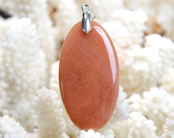 55-carat red aventurine - natural stone cabochon pendant - Canada / EG29