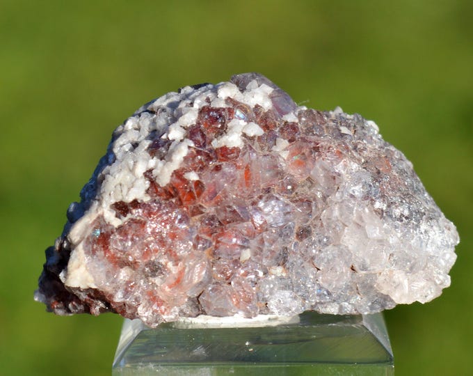 Hematoid Quartz & Calcite 41 grams - L'Argentolle, Saint-Prix, Autun, Saône-et-Loire, Bourgogne-Franche-Comté, France