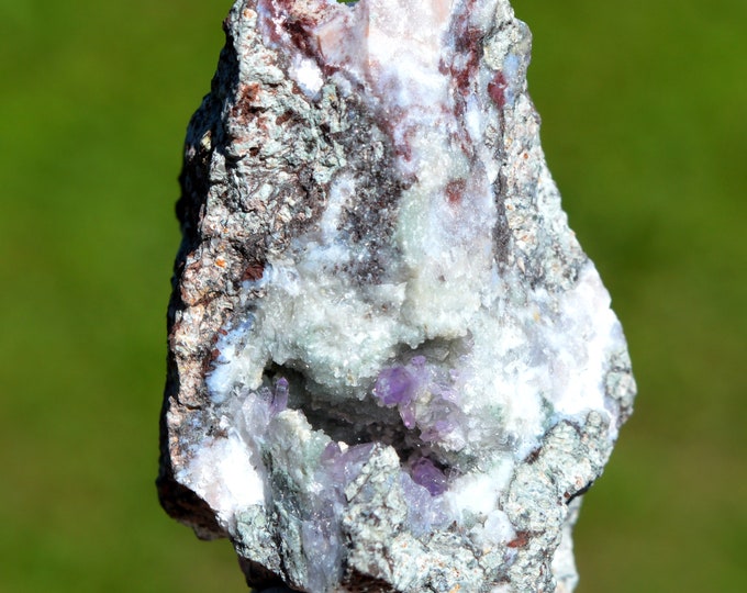 Amethyst & Calcite 79 grams - Capurru Quarry, Osilo, Sassari Province, Sardinia, Italy