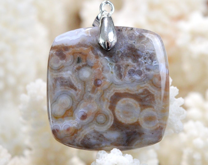52 carat orbicular jasper - natural stone cabochon pendant - Madagascar // CG20
