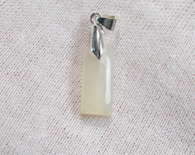 Pierre de lune blanche 12 carats - pendentif cabochon pierre naturelle - Tanzanie / FV10