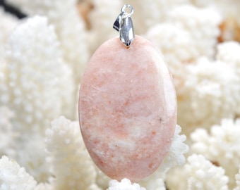 65-carat strawberry quartz - natural stone cabochon pendant - South Africa // DS91