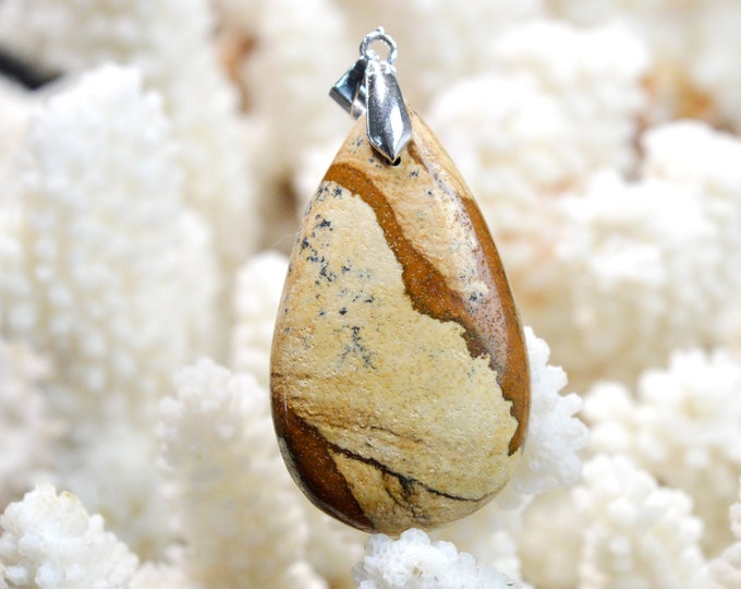 Landscape Jasper 67 carats - natural stone cabochon pendant - Namibia / EG98