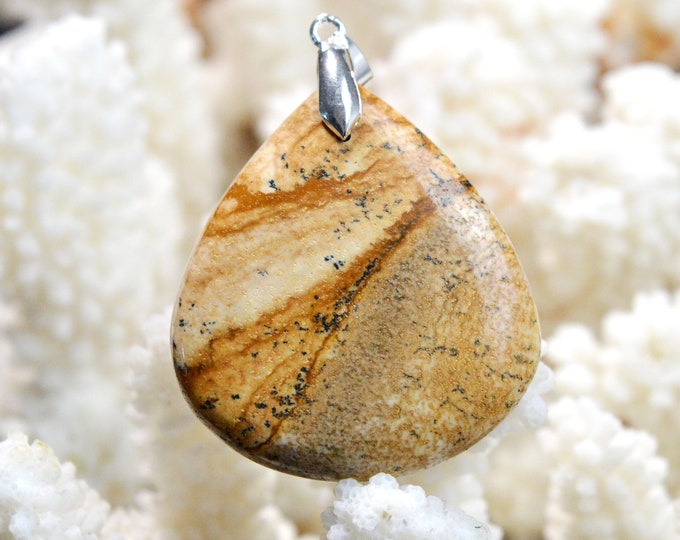 Landscape Jasper 69 carats - natural stone cabochon pendant - Namibia / EG97
