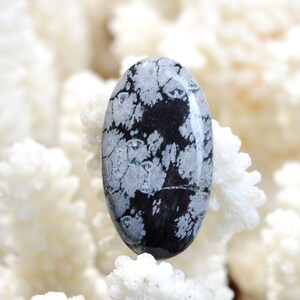 Ossidiana fiocco di neve da 21 carati - cabochon in pietra naturale - USA / EL96