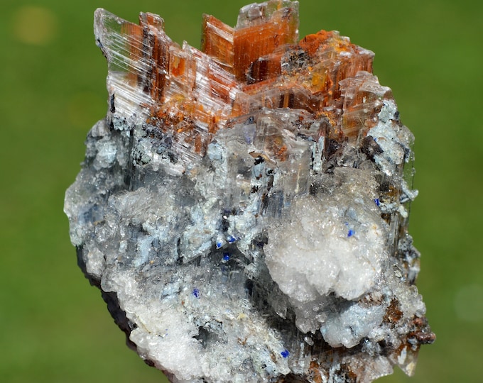 Aragonite Azurite Gypsum 108 grams - Lavrion Mining District, Lavreotiki, East Attica, Attica, Greece