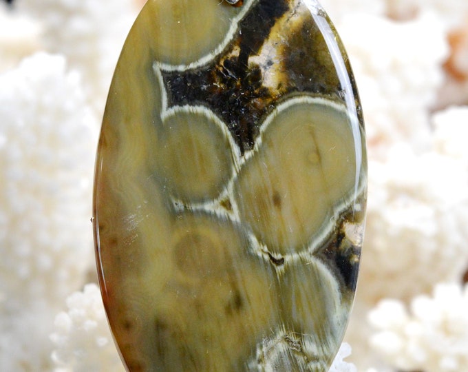 117 carat orbicular jasper - natural stone cabochon pendant - Madagascar // CE78