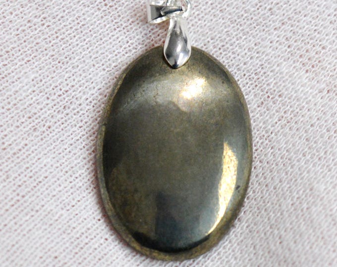 Pyrite 46 carats - pendentif cabochon pierre naturelle - Perou / FR1
