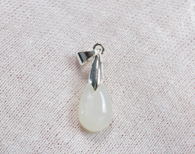 Pierre de lune blanche 9.8 carats - pendentif cabochon pierre naturelle - Tanzanie / FV18