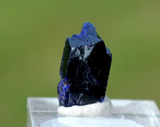 Azurite 0.92 grams - Touissit, Touissit-Bou Beker mining district, Jerada Province, Oriental Region, Morocco