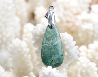 Sonora Chrysocolla 22 carats - natural stone cabochon pendant - Sonora, Mexico / ED14