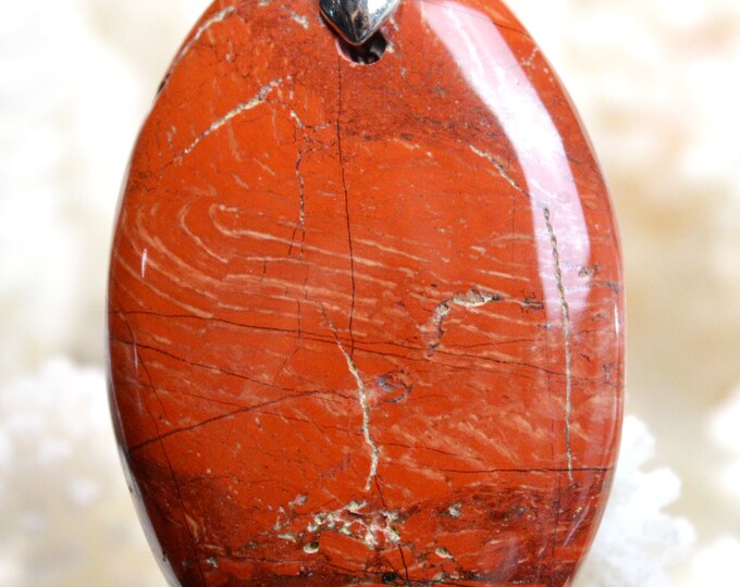 81 carat Red Snake Skin Jasper - natural stone cabochon pendant - Australia // Ref AS63