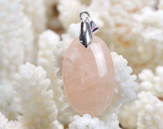 Morganite 30 carats - pendentif cabochon pierre naturelle - Pakistan / FA32