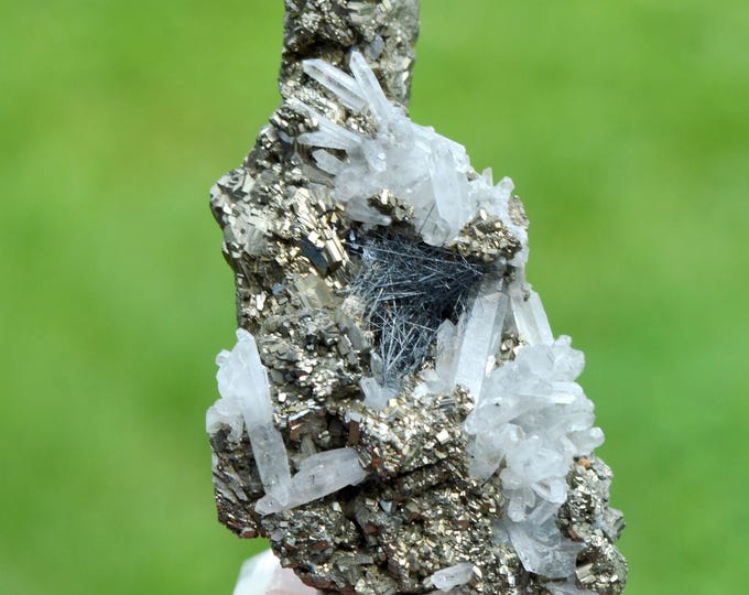 Quartz & Pyrite Boulangerite 34 grams - Julcani Mine, Julcani District, Angaraes Province, Huancavelica, Peru