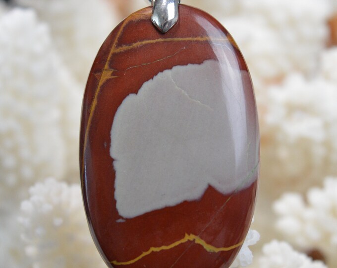 Jaspe Noreena 80 carats - pendentif cabochon pierre naturelle - Australie // Ref A92