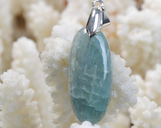 Aigue-marine 25 carats - pendentif cabochon pierre naturelle - Brésil / FV65