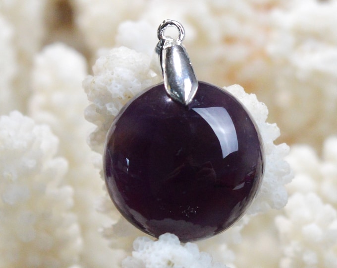 Améthyste 40 carats - pendentif cabochon pierre naturelle - Uruguay / EX9