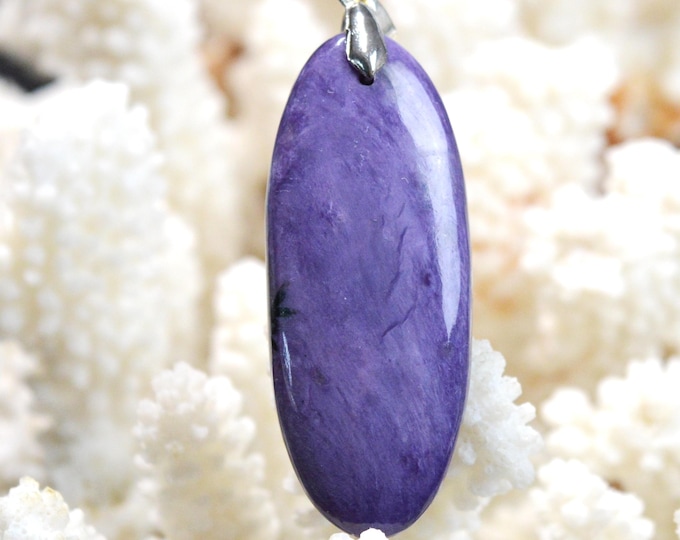 Charoite 67 carats - pendentif cabochon pierre naturelle - Russie / FZ82