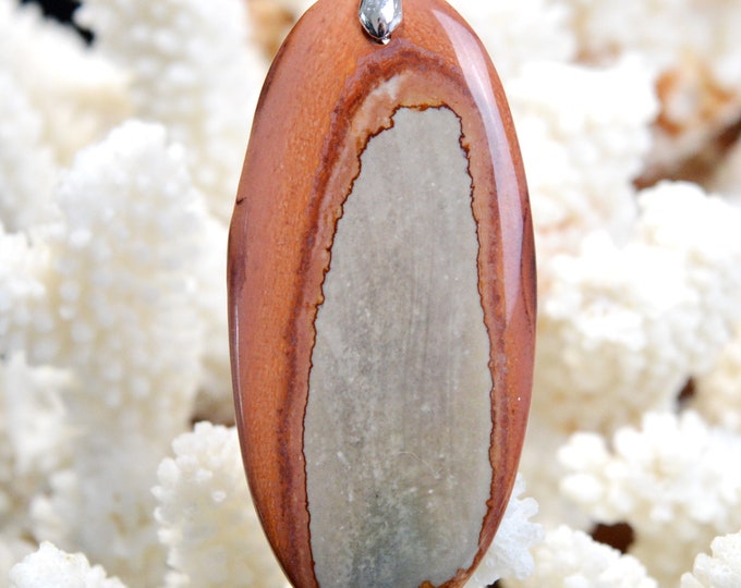 102 carat polychrome jasper - natural stone cabochon pendant - Madagascar // CH46