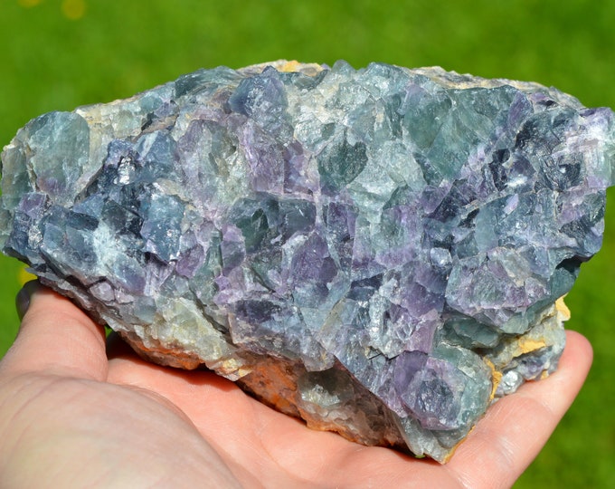 Fluorite 1337 grams - La Barre Mine, Saint-Jacques-d'Ambur, Puy-de-Dôme, Auvergne-Rhône-Alpes, France