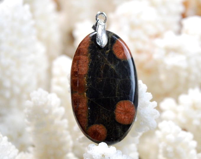 32 carat peanut obsidian - natural stone cabochon pendant - Mexico / FD45