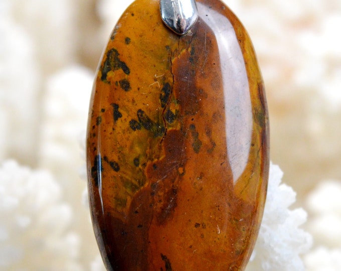 47 carat Jasper - natural stone cabochon pendant - Morocco // BY18
