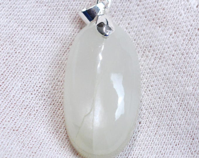 Pierre de lune blanche 54 carats - pendentif cabochon pierre naturelle - Tanzanie / FS87