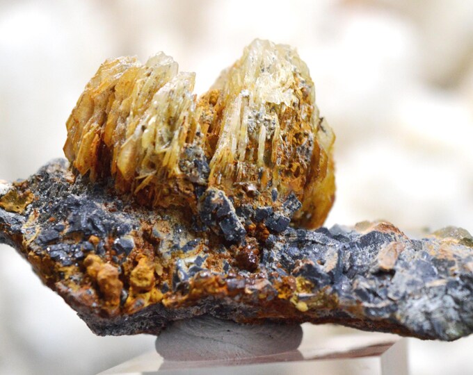 Baryte & Galena 100 grams - Le Buisson Mine, Montmirat, Saint-Étienne-du-Valdonnez, Mende, Lozère, Occitanie, France