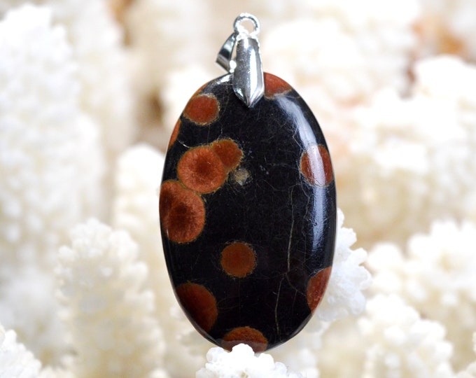 38 carat peanut obsidian - natural stone cabochon pendant - Mexico / EH14