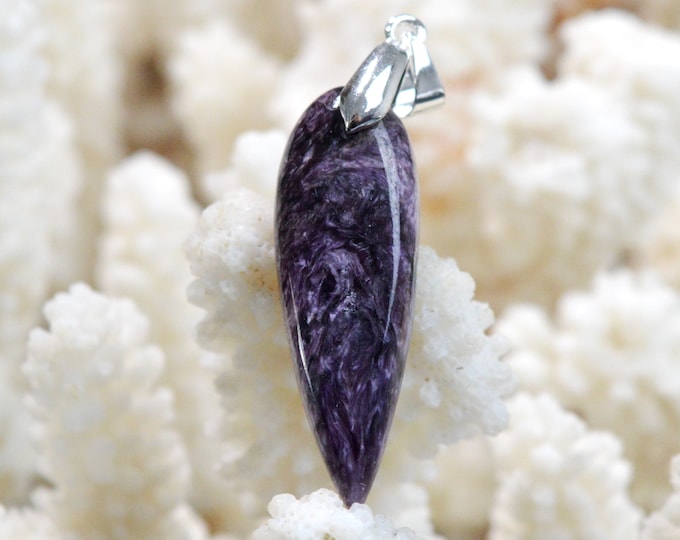 Charoite 24 carats - pendentif cabochon pierre naturelle - Russie / FO73