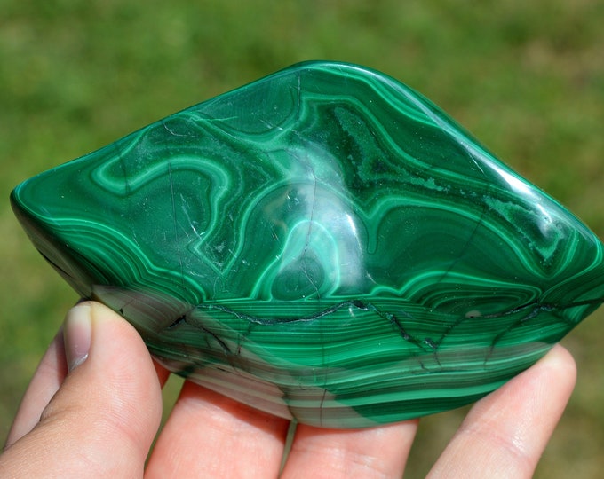 Polished Malachite 333 grams - Lubumbashi, Haut-Katanga, DR Congo