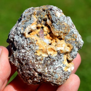 Calcite & Amethyst 195 grams - Capurru Quarry, Osilo, Sassari Province, Sardinia, Italy