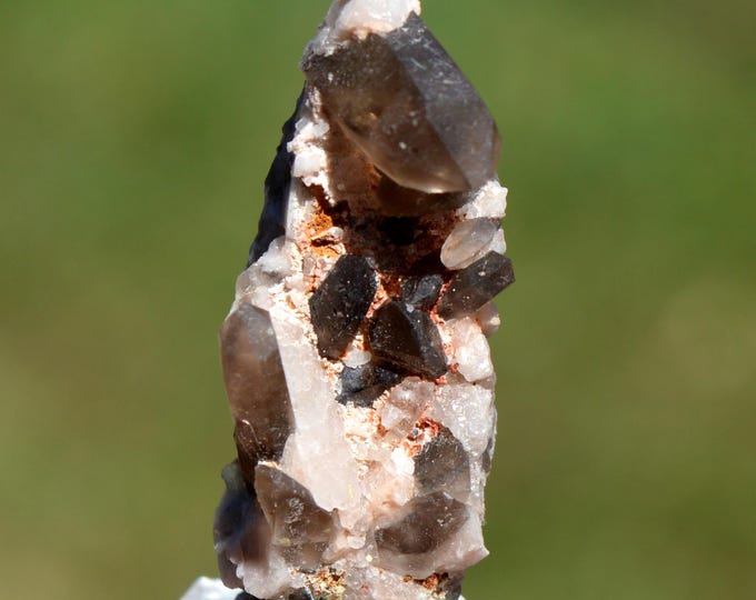 Smoky Quartz & Microcline 8 grams - "Black Hole" Pocket, CO Goethite Hill Claim, Park County, Colorado, USA
