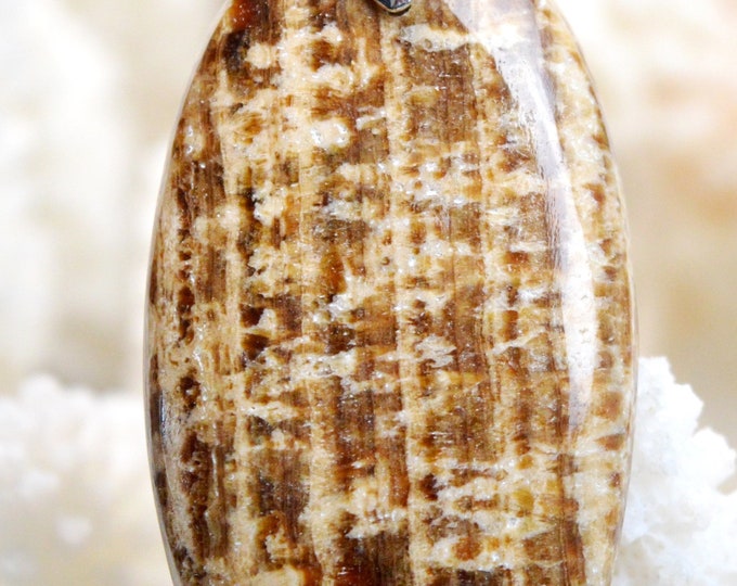 45 Carat Zoned Aragonite - Natural Stone Cabochon Pendant - Peru / AZ46