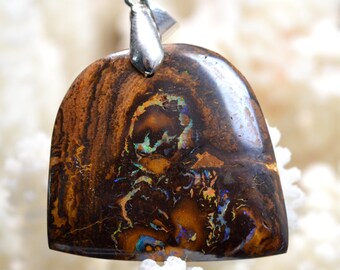 Boulder Opal 72.40 carats - natural stone cabochon pendant - Australia // Ref F79