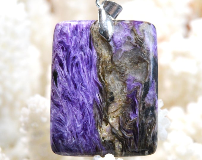 Charoite 83 carats - pendentif cabochon pierre naturelle - Russie / GA38