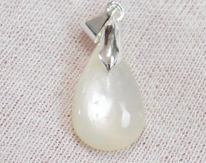 Pierre de lune blanche 13 carats - pendentif cabochon pierre naturelle - Tanzanie / FU68