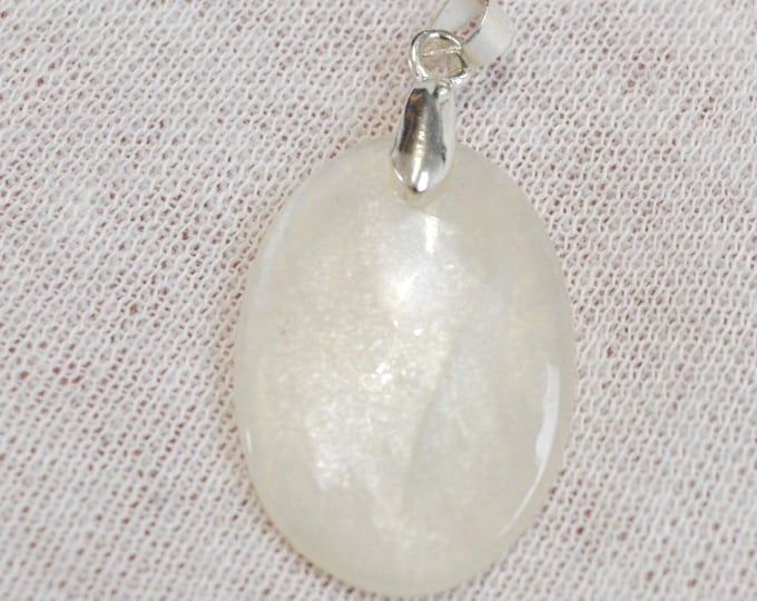 Pierre de lune blanche 15 carats - pendentif cabochon pierre naturelle - Tanzanie / FU63