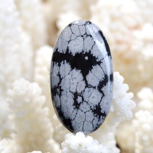 Ossidiana fiocco di neve da 32 carati - cabochon in pietra naturale - USA / EL91
