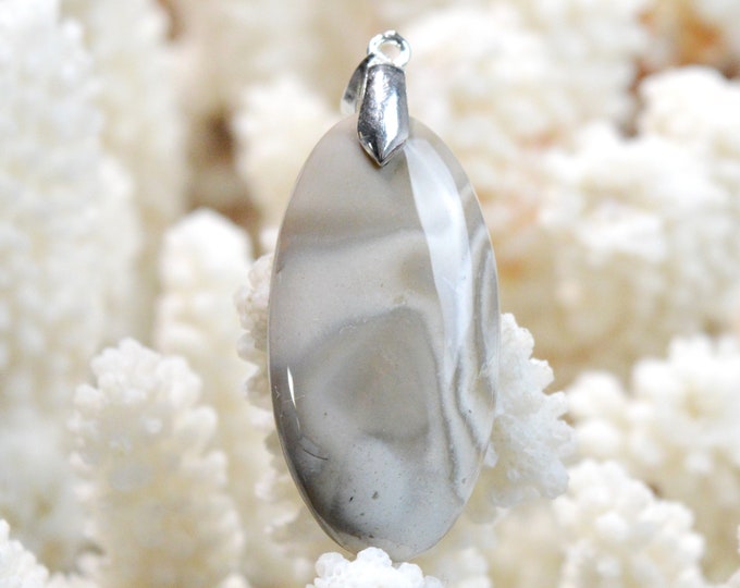 Flint (flint) 37 carats - natural stone cabochon pendant - Poland / EW10