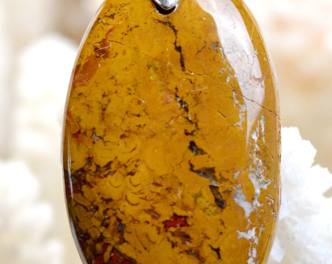 Seam Agate 46 carats - natural stone cabochon pendant - Morocco // REF AU71
